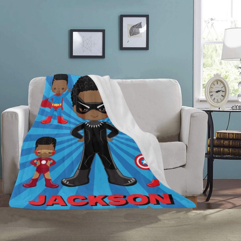 black owned gifts for kids idea: personalized blanket