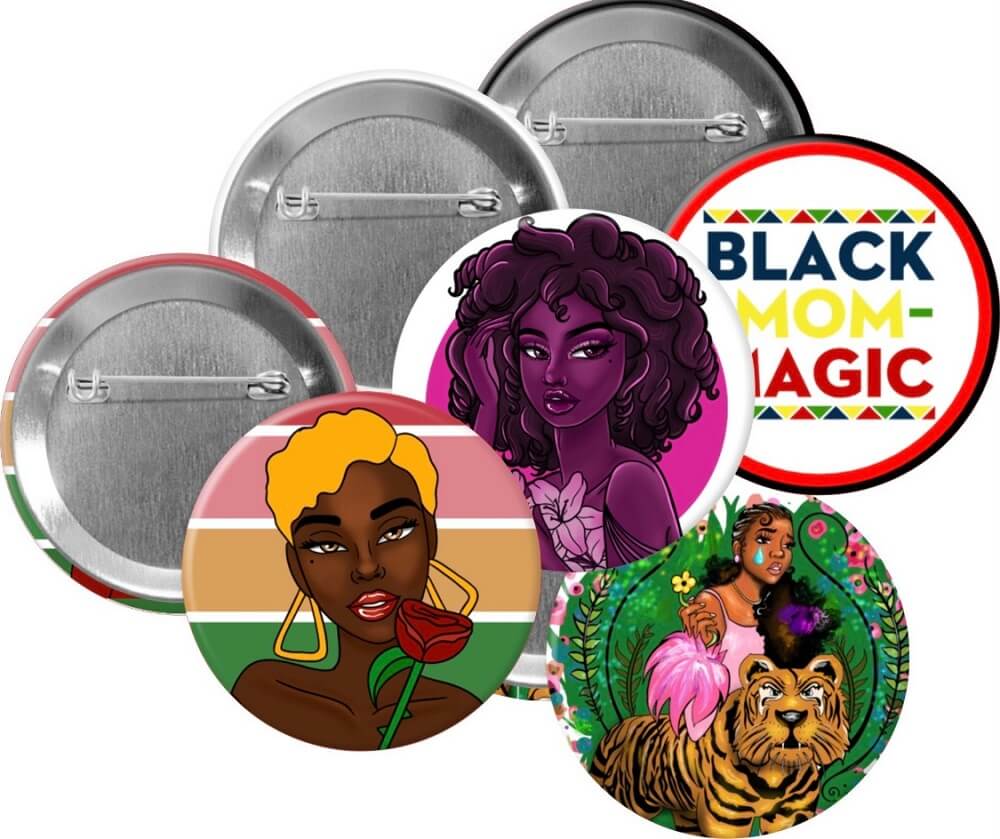 black history pinback buttons