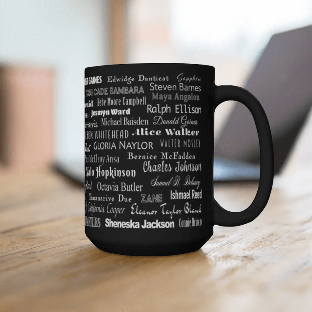 black owned coffee mugs featuring famous black writers 